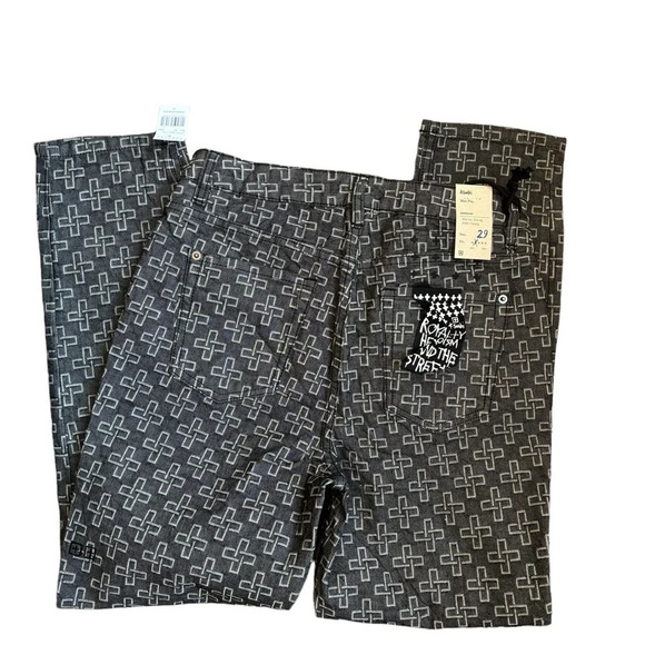 Ksubi Slim Pin Black Monogram Slim Fit Mid Rise Cropped Women’s Size 29 - Picture 4 of 16